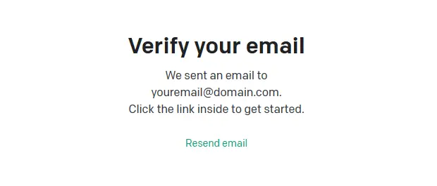 OpenAI email verification page with the heading "Verify your email" 